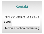 Kontakt&#10;Fon: 0049(0)175 152 061 3&#10;eMail: Praxis@dr-alex.de&#10;Termine nach Vereinbarung